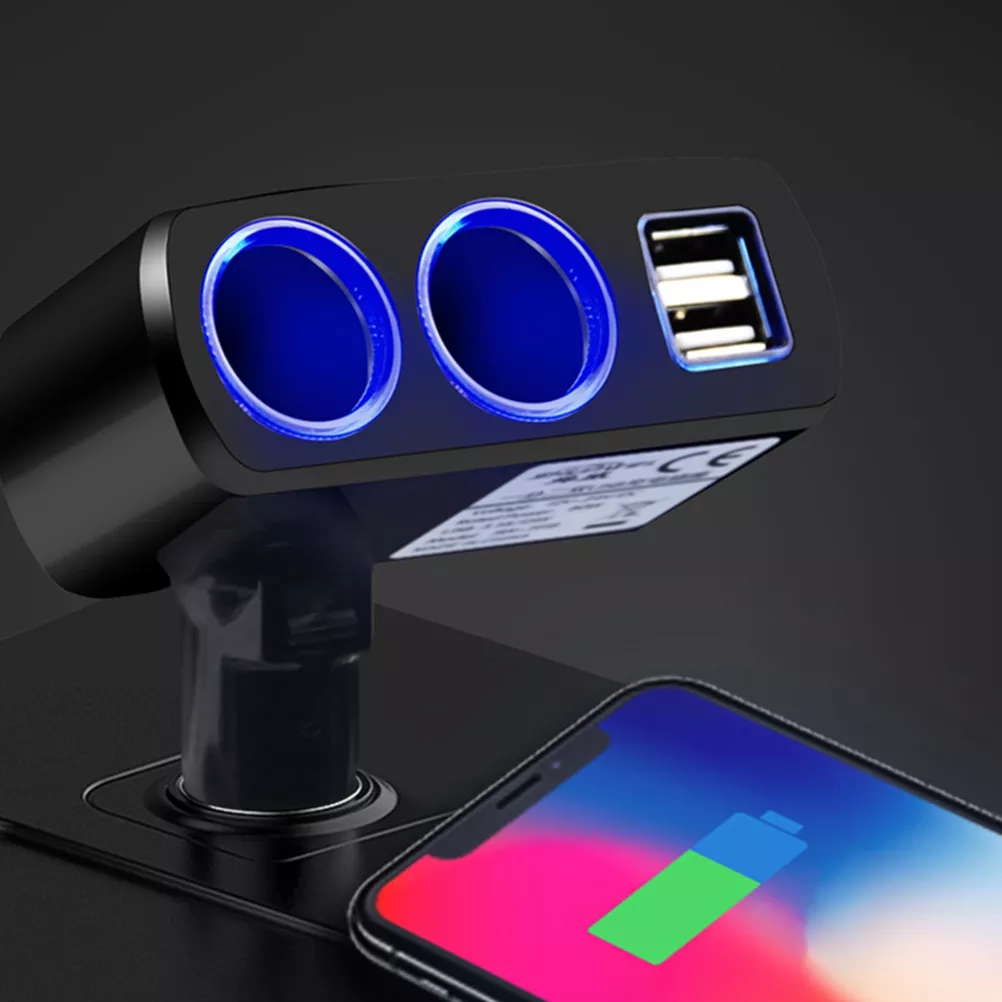 New Car Charger Dual USB Charger Vehicle Cigarette Lighter Car Supplies