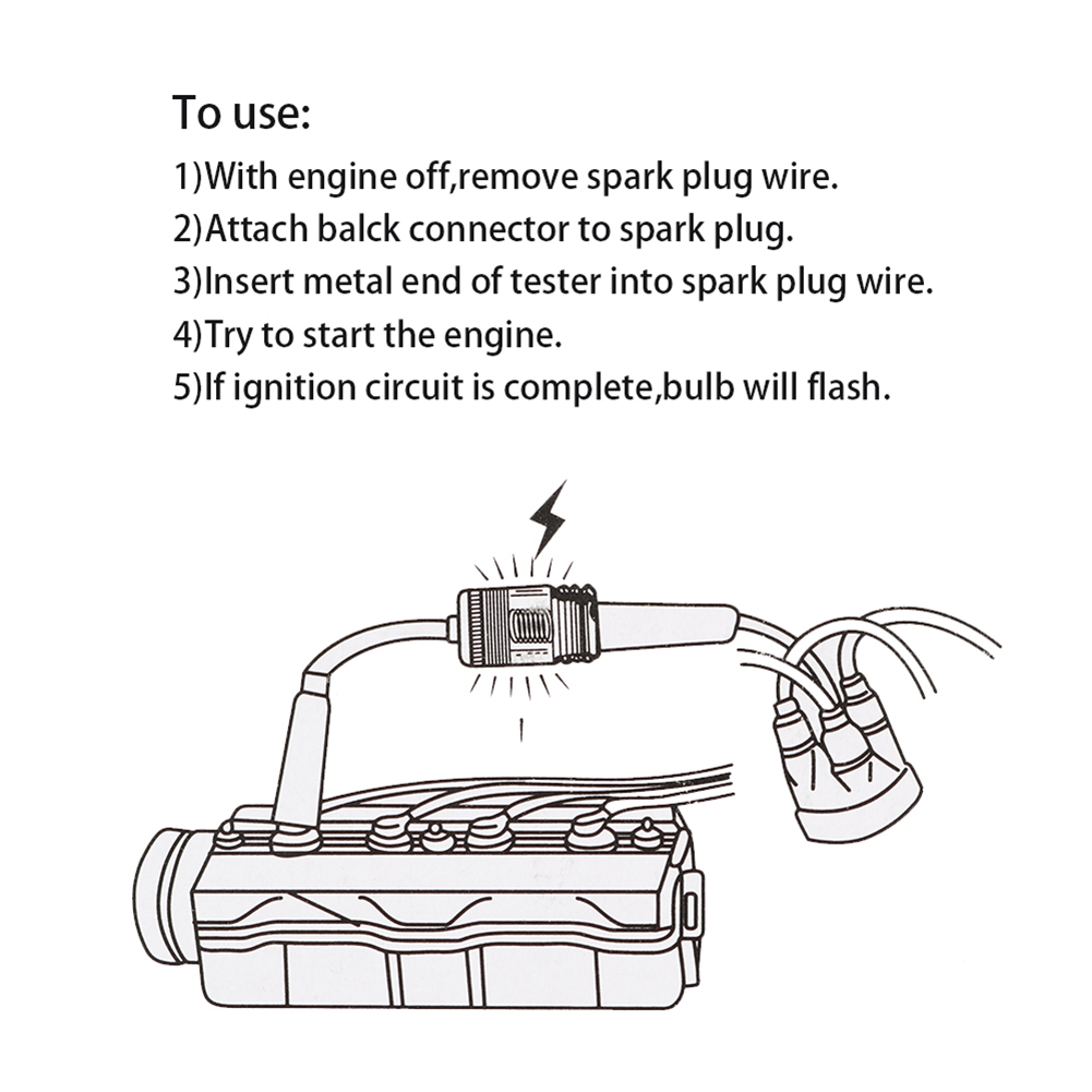Universal Car Spark Plug Tester System Coil Engine In Line Auto Diagnostic Test Tool