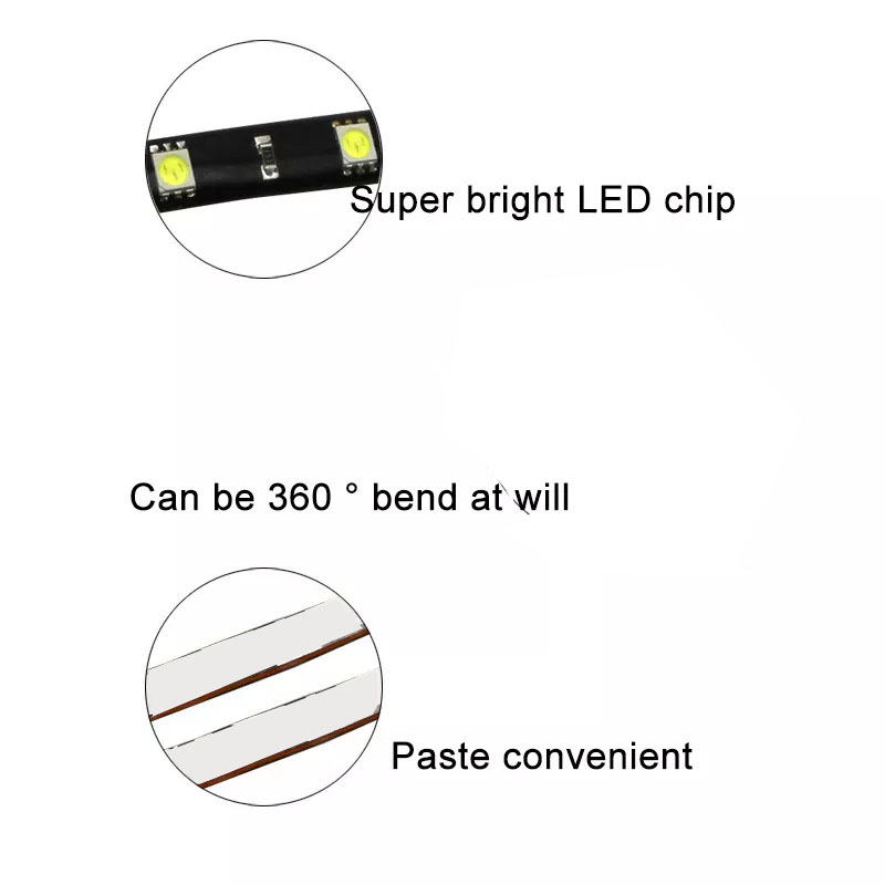1PCS  30cm 15LED Strip Light High Power 12V Bulb Atmosphere Decorative lamp Auto interior Light Modification Ambient Light
