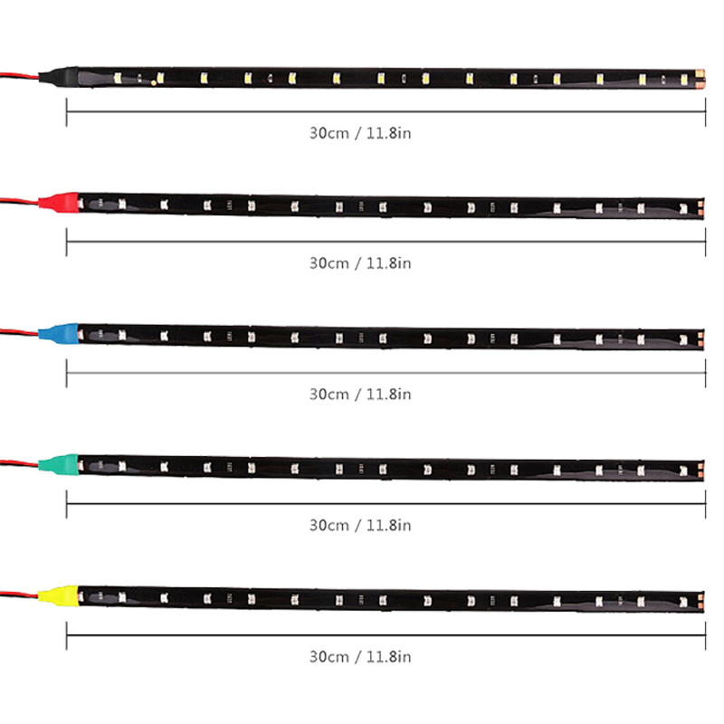 1PCS  30cm 15LED Strip Light High Power 12V Bulb Atmosphere Decorative lamp Auto interior Light Modification Ambient Light