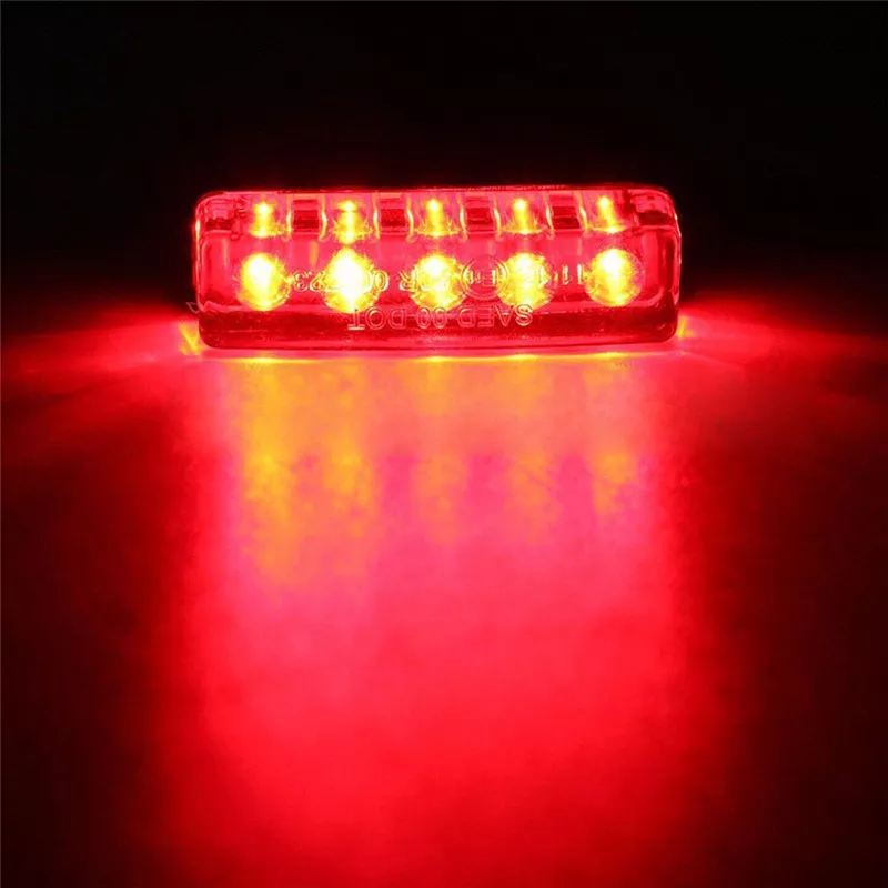 New Motorcycle Scooter ATV Bike Red Rear Tail 12V Mini 5LED Universal Low Consumption Stop Brake Light Lamp