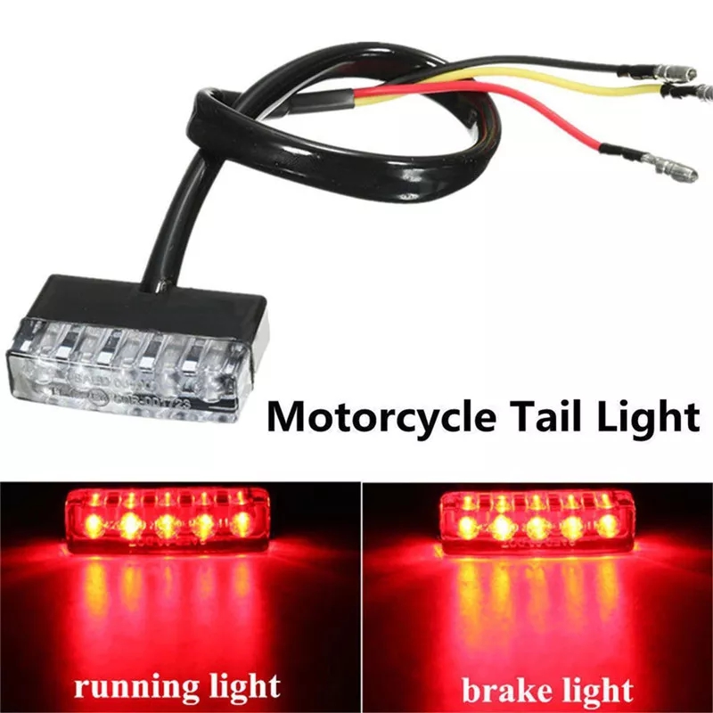 New Motorcycle Scooter ATV Bike Red Rear Tail 12V Mini 5LED Universal Low Consumption Stop Brake Light Lamp