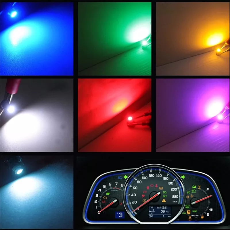 2PCS T3 LED 12V 0.2W Car Auto Interior Instrument Light Bulbs Dashboard Lamp Car Instrument Light