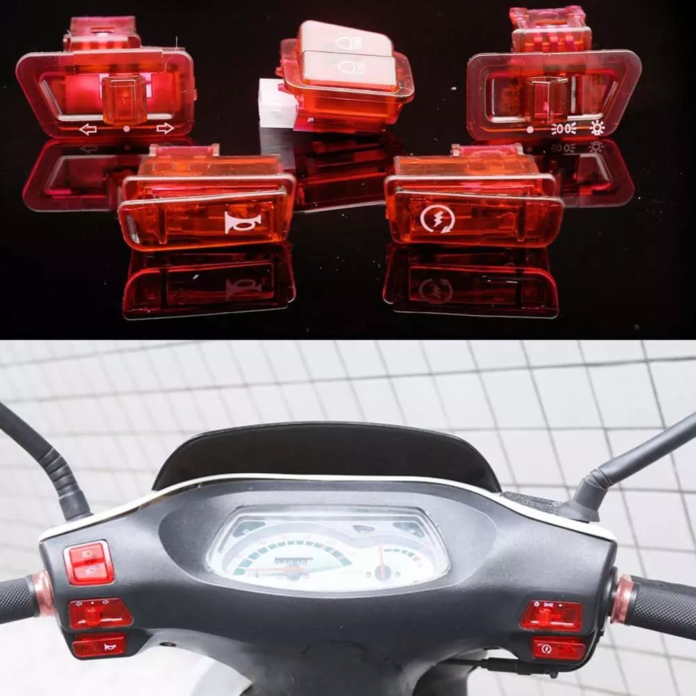 New For GY6 Switches 50cc 125cc 150cc Moped Scooter Head Light Horn Dimmer Turn Starter Single Switch Button
