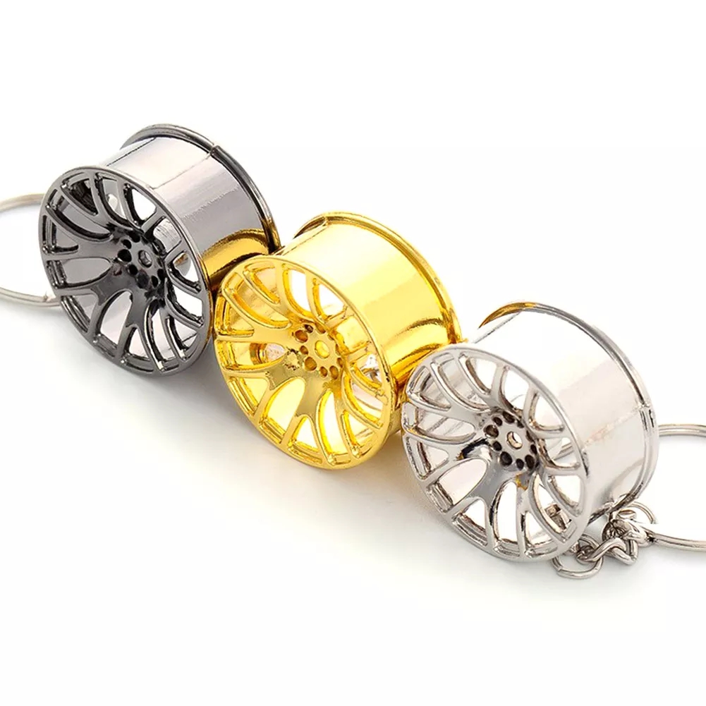 Mini Keychain Car Wheel Hub Key Chain Auto Repair Parts Car Mini Tire Wheel Key Chain For Car Key Decoration