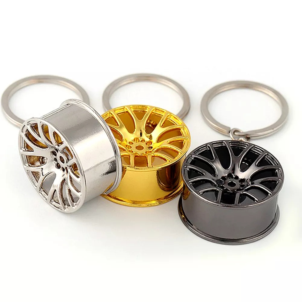 Mini Keychain Car Wheel Hub Key Chain Auto Repair Parts Car Mini Tire Wheel Key Chain For Car Key Decoration