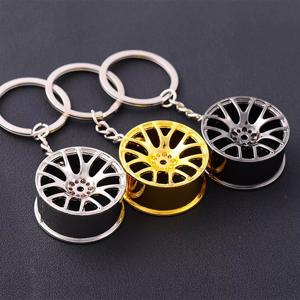 Mini Keychain Car Wheel Hub Key Chain Auto Repair Parts Car Mini Tire Wheel Key Chain For Car Key Decoration