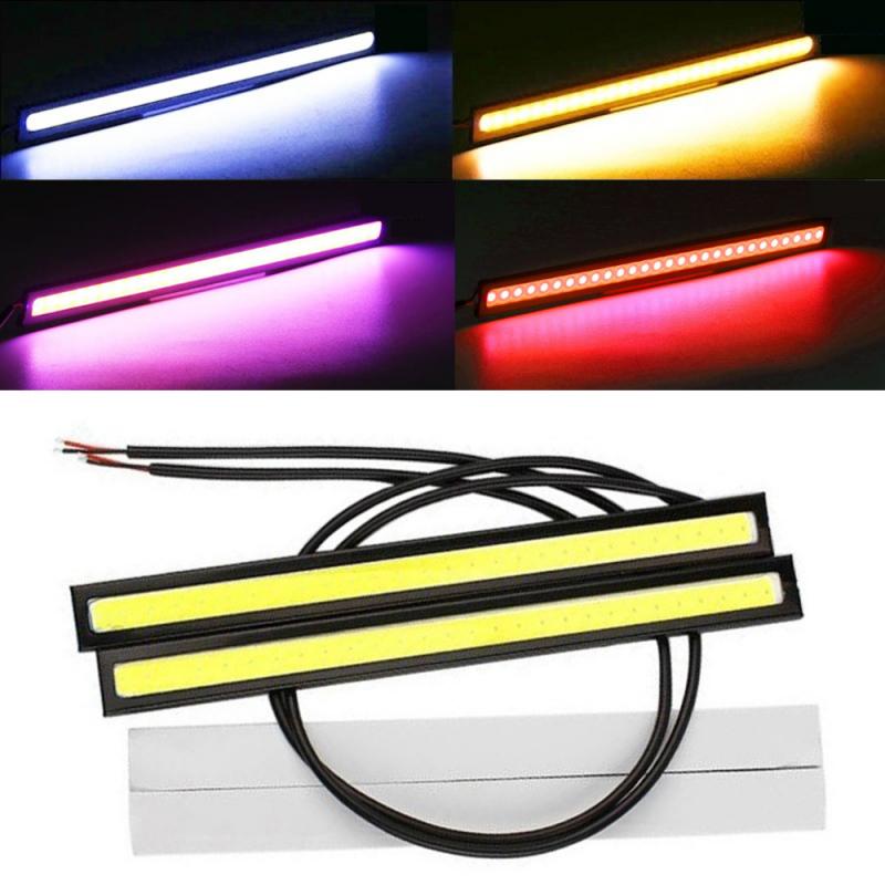 2Pcs Car LED Strip Light Waterproof Daytime Running Light DC12V DRL COB LED Strip Light Bar LED Turn Signal Light