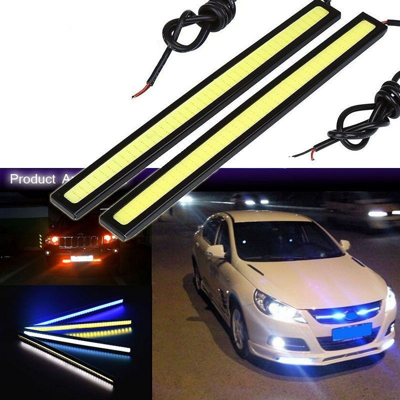 2Pcs Car LED Strip Light Waterproof Daytime Running Light DC12V DRL COB LED Strip Light Bar LED Turn Signal Light