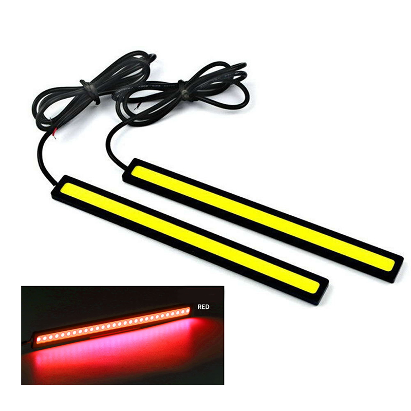 2Pcs Car LED Strip Light Waterproof Daytime Running Light DC12V DRL COB LED Strip Light Bar LED Turn Signal Light