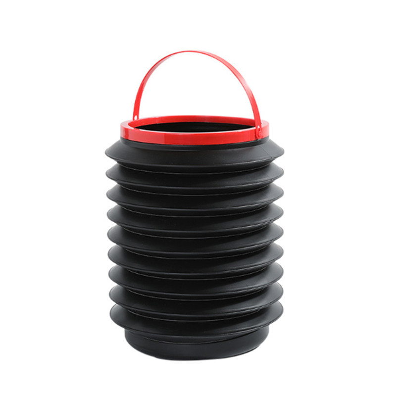 1 X 4L Car Trash Bin Automobile Wash Telescopic Storage Bucket Folding Rubbish Organizer Garbage Can Universal Black