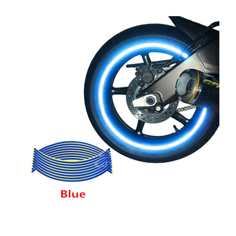 16 Reflective Scooter Bike Motorcycle Stickers 18" Auto Car Wheel Rim Tapes Moto Bandes de Jantefor Yamaha Honda Harley Suzuki
