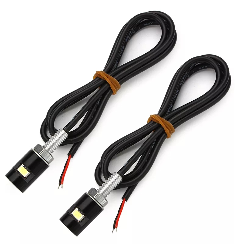 New  Universal  1 Pair White LED Car Motorcycle  Styling License Plate lamp 12V Car LED License Plate Bolt Lights