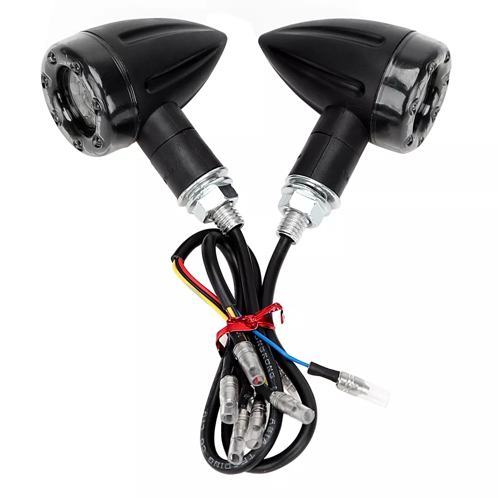 1 pair Indicator Lamp for Motorcycle Lighting Turn Signal Lights Amber and Red Motorcycle Flasher Brake Stop Light