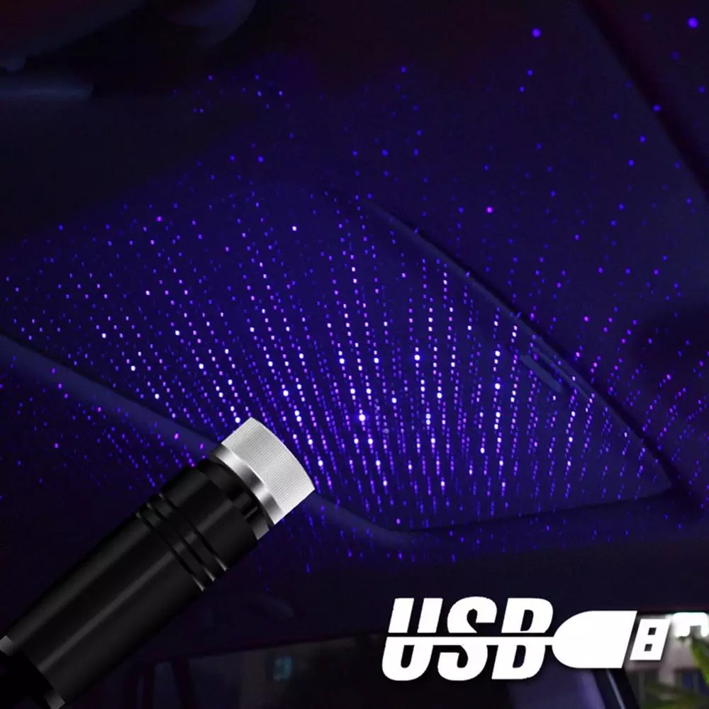 Car Roof Star Light Interior LED Starry Atmosphere Ambient Projector USB Auto Decoration Night Home Decor Galaxy Light