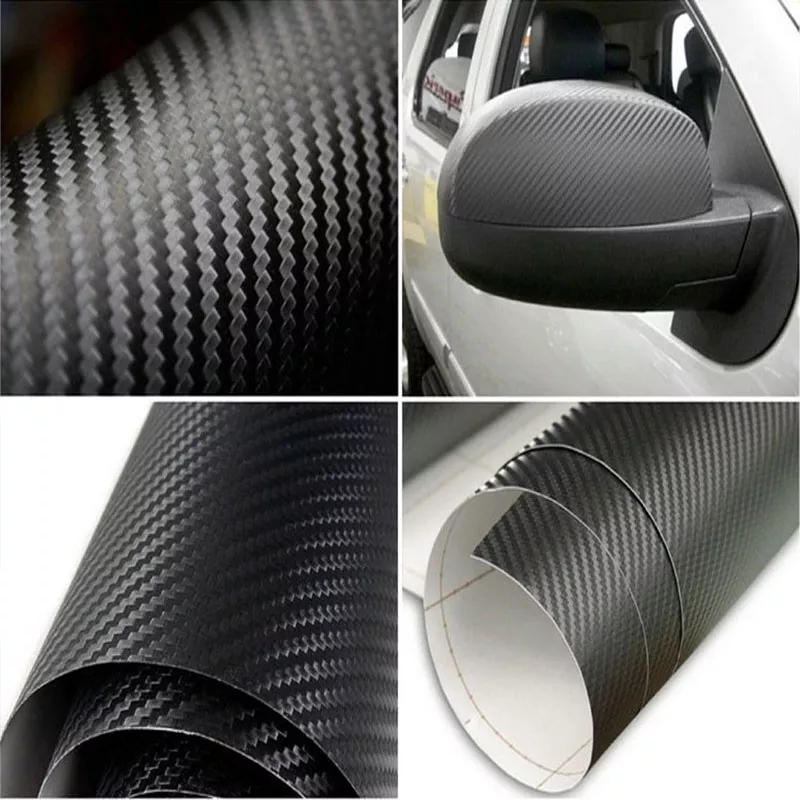 New 127X60 CM 3D Carbon Fiber Vinyl Car Wrapping Foil Carbon Fiber Car Decoration Sticker Car Styling