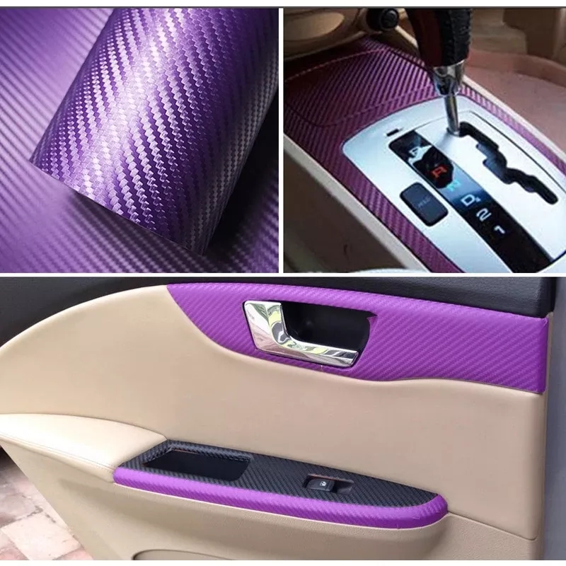 New 127X60 CM 3D Carbon Fiber Vinyl Car Wrapping Foil Carbon Fiber Car Decoration Sticker Car Styling