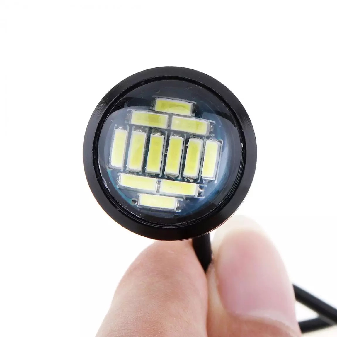 1 Pair 12V 18W Eagle Eye LED 23mm Hawkeye Reverse Backup Light White Car Fog Round DRL Bulb Reverse Parking Signal Lamp
