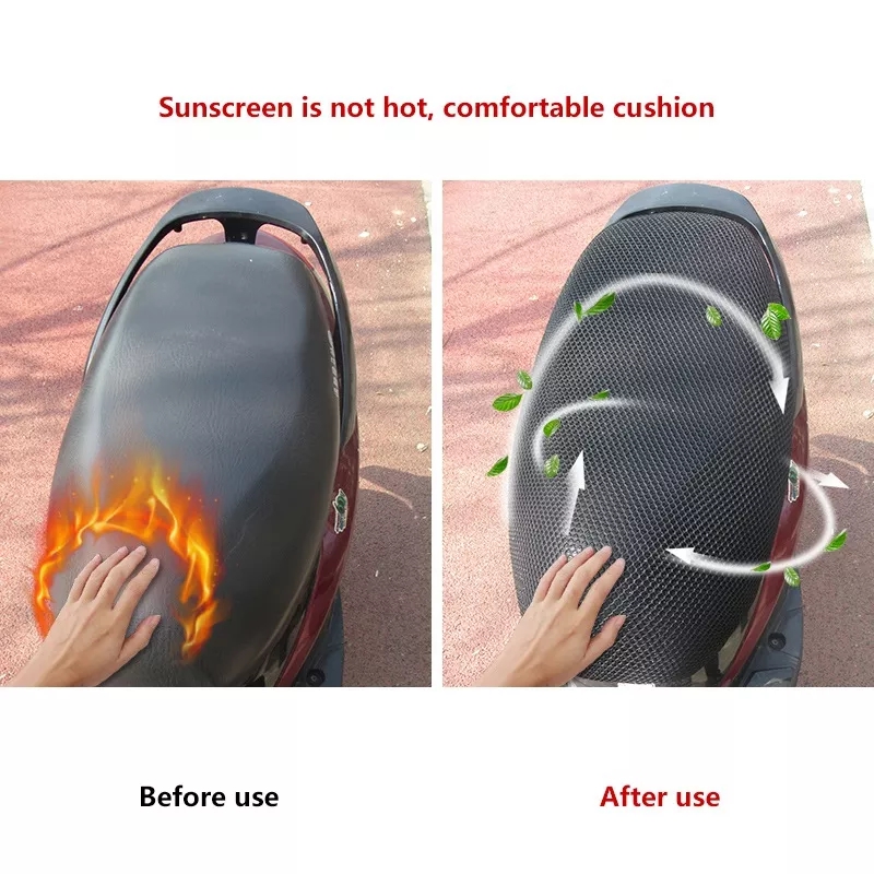 Universal Motorcycle Protecting Cushion Seat Cover Net 3D Mesh Saddle Seat Cover Electric Bike Scooter Insulation Cushion Cover