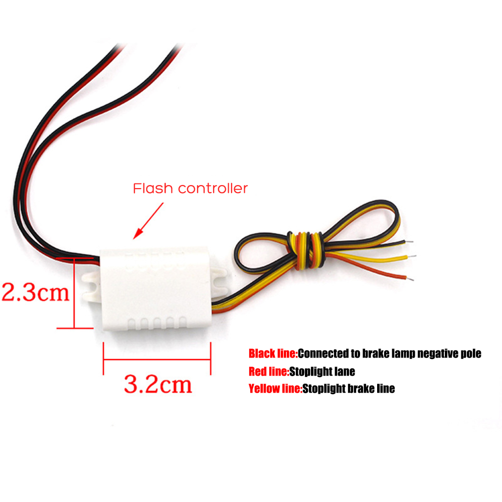 2PCS 4 LED DRL Light 12V Auto Strobe Warning Light Wireless Remote Car Truck Light Flashing Firemen Lights