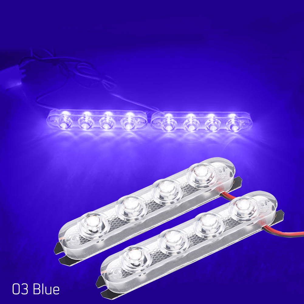 2PCS 4 LED DRL Light 12V Auto Strobe Warning Light Wireless Remote Car Truck Light Flashing Firemen Lights