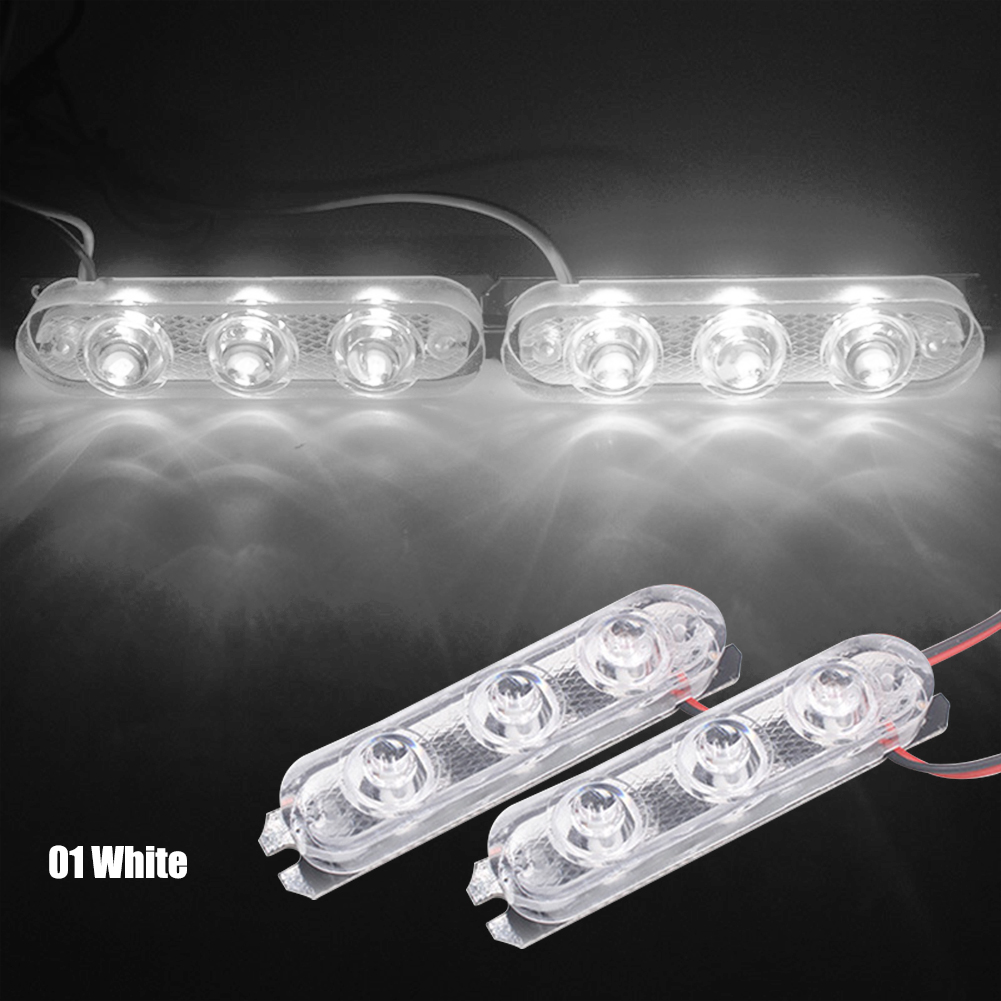 1Pair  3 LED DRL Ambulance Police Light 12V Auto Strobe Warning Light Wireless Remote Car Truck Light Flashing Firemen Lights