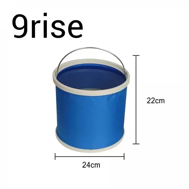 New Thickened Waterproof Portable Folding Bucket 9L Automobile Cleaning Outdoor Camping Fishing Storage Bucket