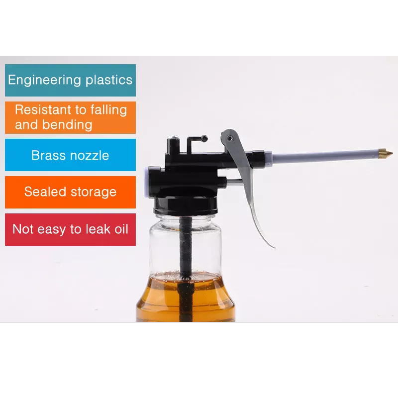 New oiler for greasing Transparent Oil Can Lubrication High Pressure Pump Oiler Lubricating Oil Plastic Machine 250ml