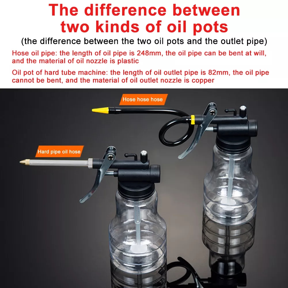 New oiler for greasing Transparent Oil Can Lubrication High Pressure Pump Oiler Lubricating Oil Plastic Machine 250ml