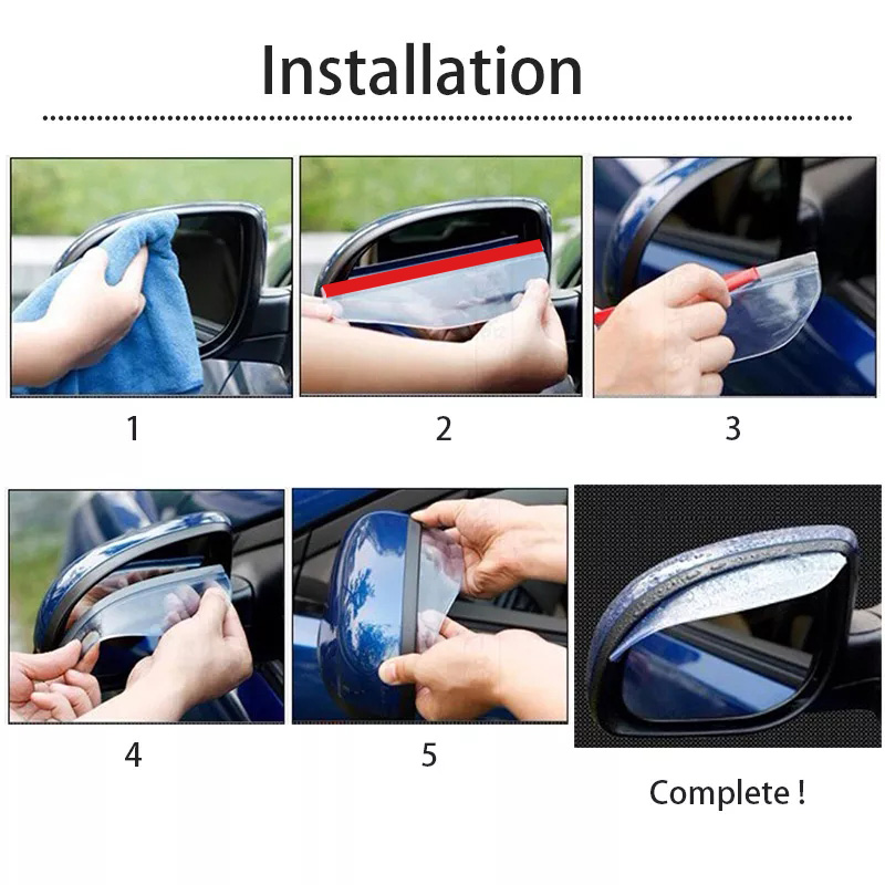 1 Pair  Car Side Mirror waterproof Sun Visor Rain Eyebrow Auto Car Rear View Side Rain Shield Flexible Protector