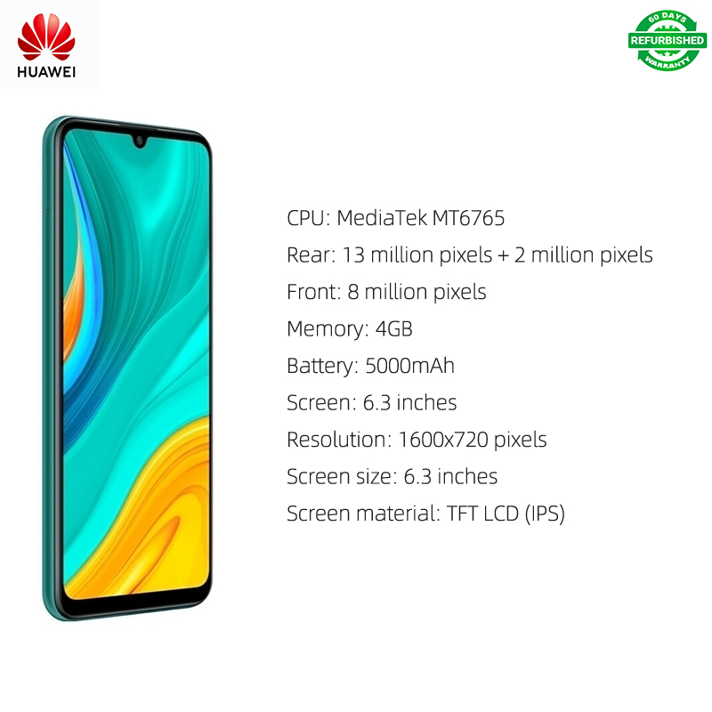 Refurbished Huawei Enjoy 10e Smart Phone 4+128G with fingerprint unlock 6.3 inches Support 2G/3G/4G network dual card