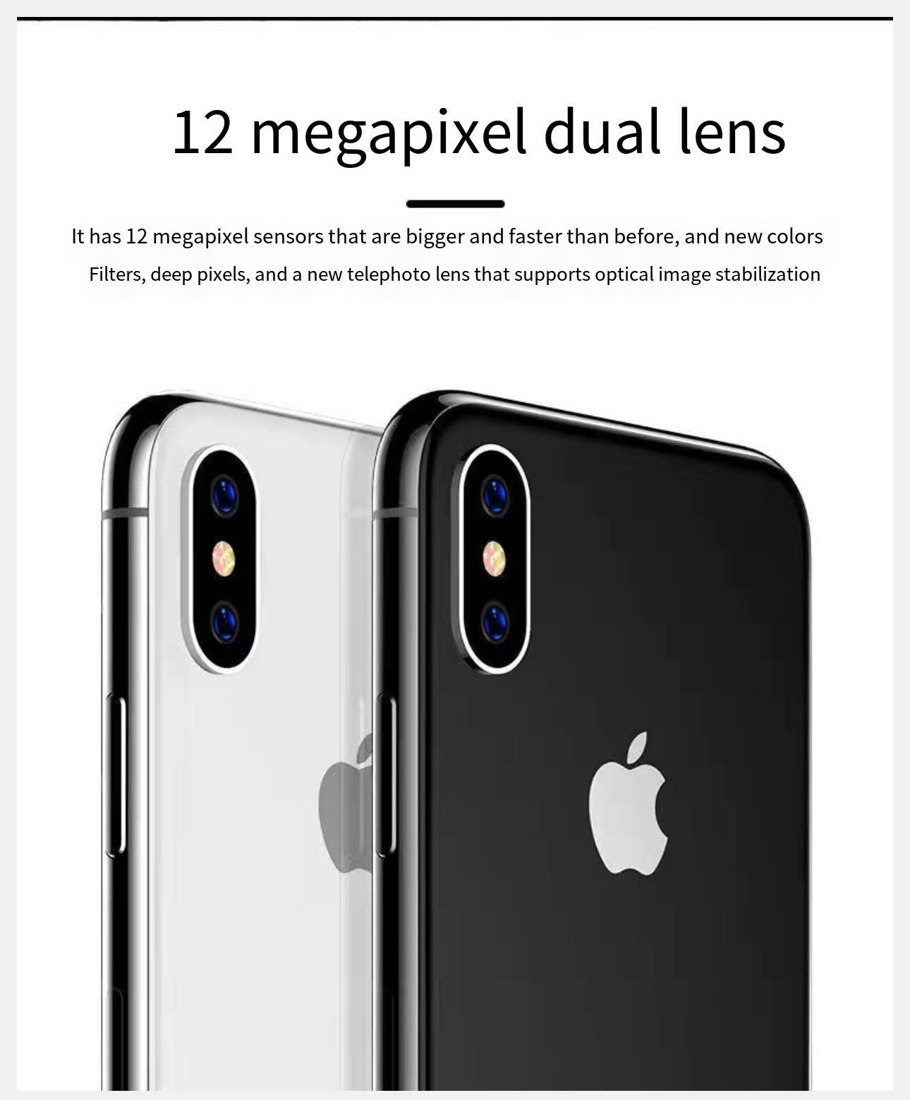 Refurbished iPhone Apple X smartphone 3+256G with face unlock, 5.8 inches, supports 2G/3G/4G network single card