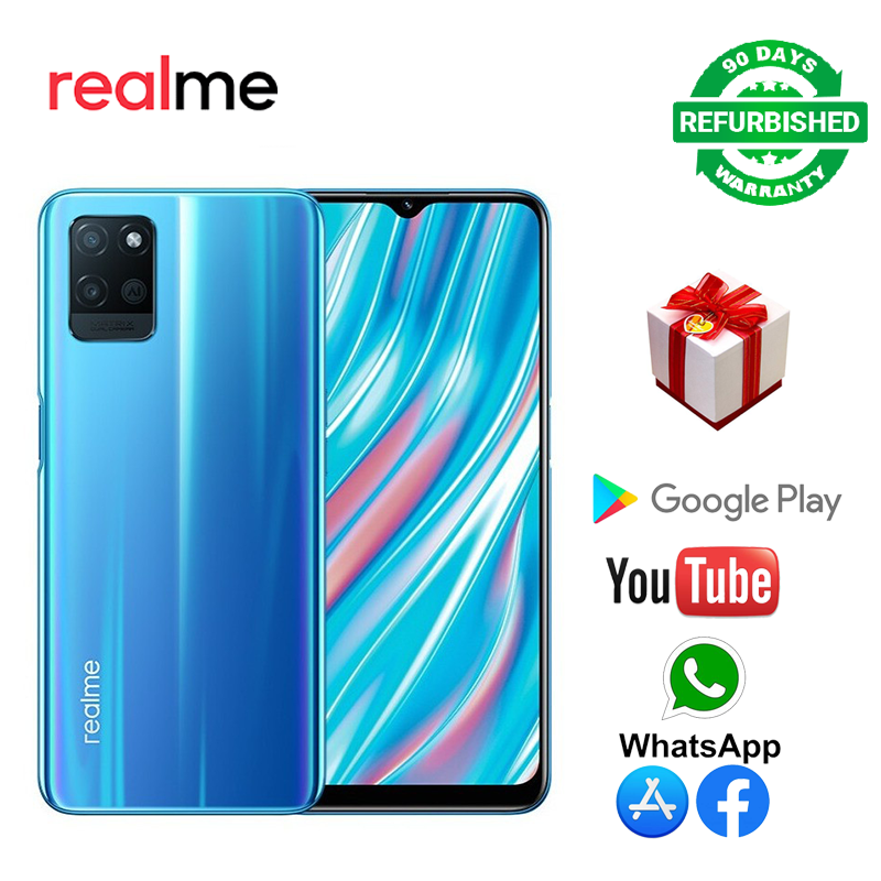 Refurbished Realme V11 Smart Phone 8+128GB With Fingerprint Unlock 6.52inch Support 2G/3G/4G/5G Network Dual SIM 5000mAh