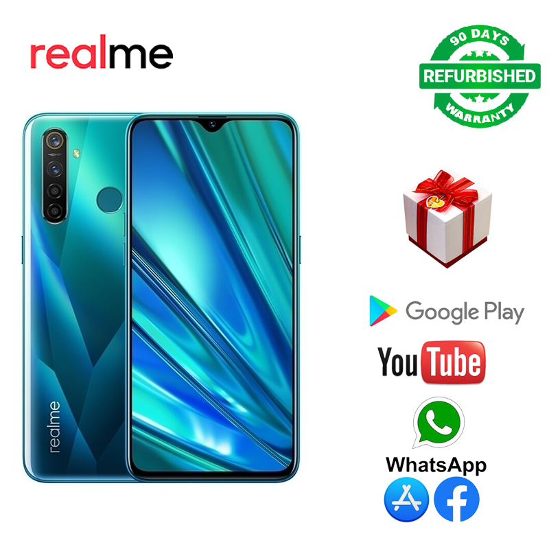 Refurbished Realme Q Smart Phone 6+64GB With Fingerprint Unlock 6.3inch Support 2G/3G/4G Network Dual SIM 4035mAh