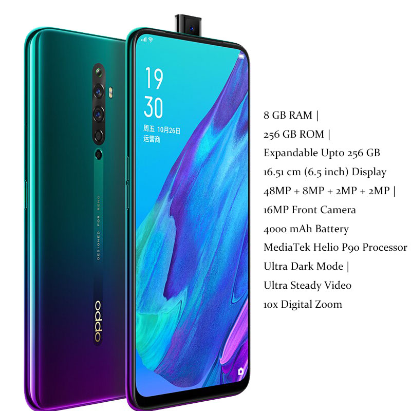 OPPO Reno 2Z has fingerprint Google version 128GB+8GB 6.5 inches, supports 2G/3G/4G network dual-SIM mobile phone