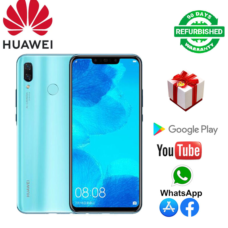 Refurbished Huawei nova3 Smart Phone 6G+128G with fingerprint unlock 6.3 inch support 2G/3G/4G network dual card