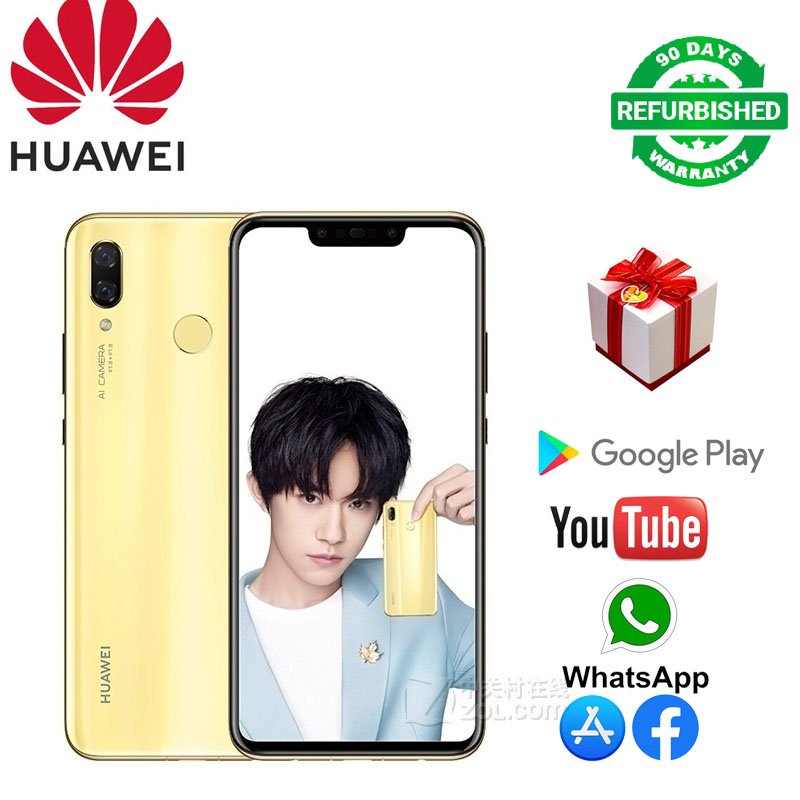 Refurbished Huawei nova3 Smart Phone 6G+128G with fingerprint unlock 6.3 inch support 2G/3G/4G network dual card