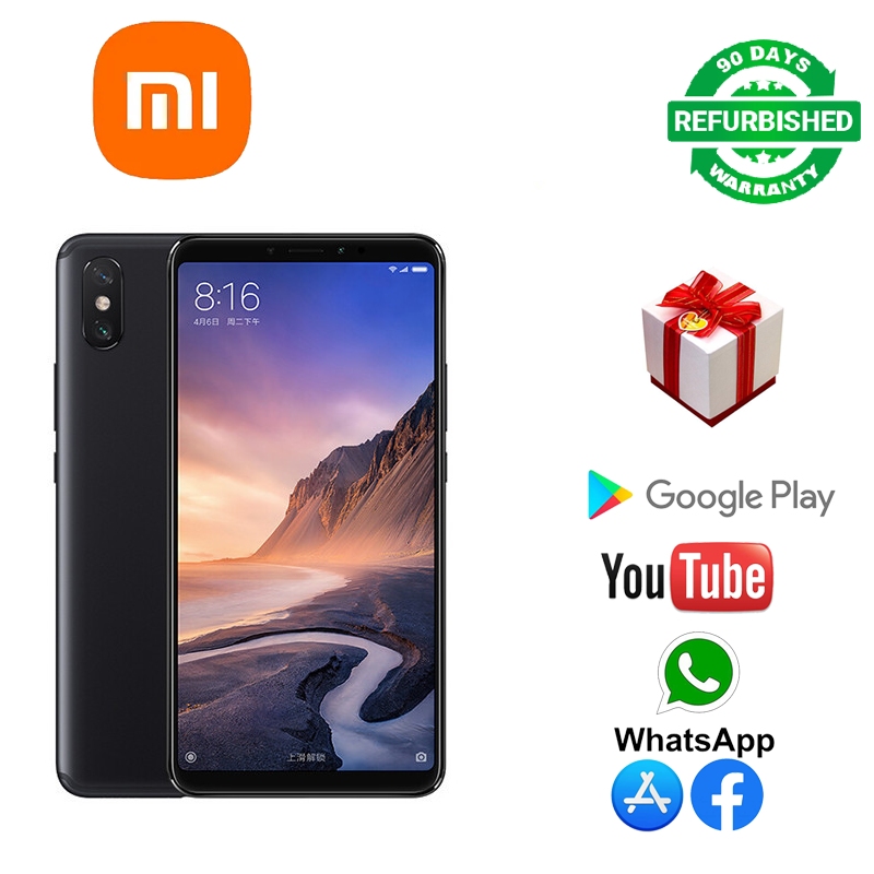 Refurbished Xiaomi Max3 Smart Phone 6+128GB with FingerPrint Unlock 6.9 INCH Support 2G/3G/4G Network Dual Sim 5500mAhh