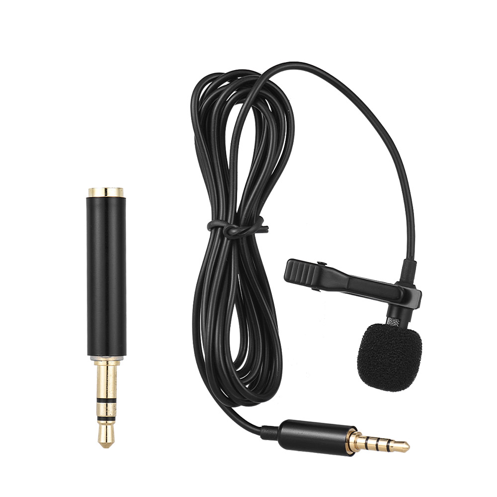 Andoer  Mini Portable Clip-on Lapel Lavalier Condenser Mic Wired Microphone for iPhone iPad Android Smartphone DSLRCamera