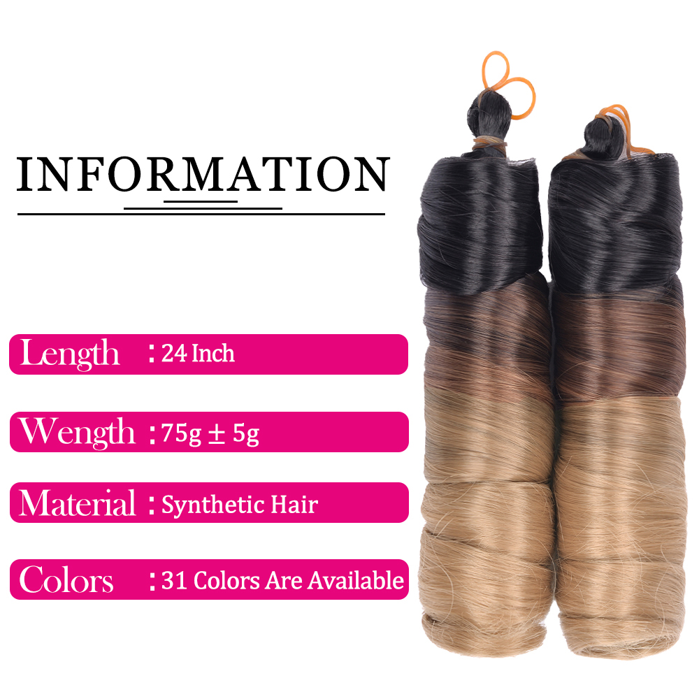 Curls Braiding Hair 24Inch Synthetic Spiral Curls Braids Hair Extensions For Women Pre Stretched Loose Wave Braiding Hair