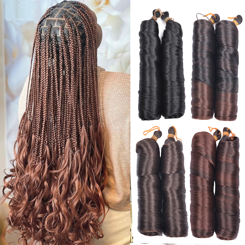 Curls Braiding Hair 24Inch Synthetic Spiral Curls Braids Hair Extensions For Women Pre Stretched Loose Wave Braiding Hair