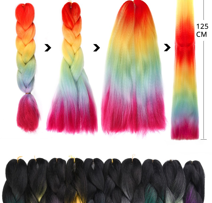 Synthetic Braiding Hair 24 Inch Jumbo Braid Ombre Jumbo Hair Extension for Women DIY Hair Braids