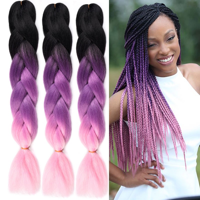 Synthetic Braiding Hair 24 Inch Jumbo Braid Ombre Jumbo Hair Extension for Women DIY Hair Braids