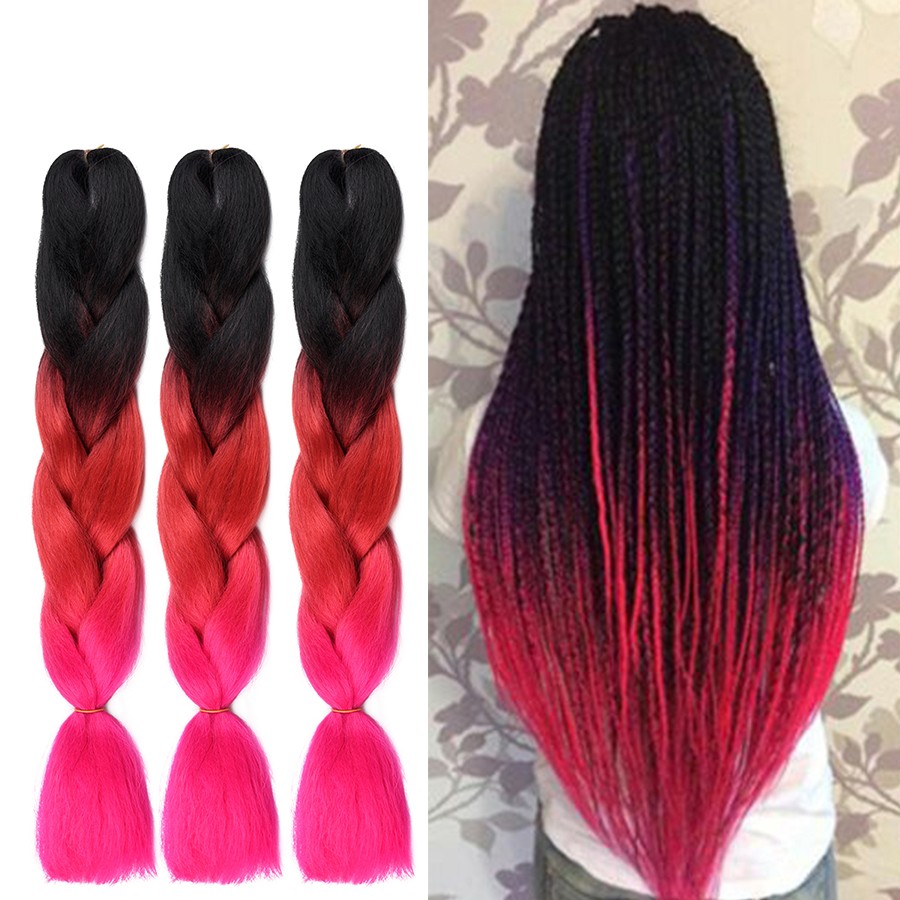 Synthetic Braiding Hair 24 Inch Jumbo Braid Ombre Jumbo Hair Extension for Women DIY Hair Braids