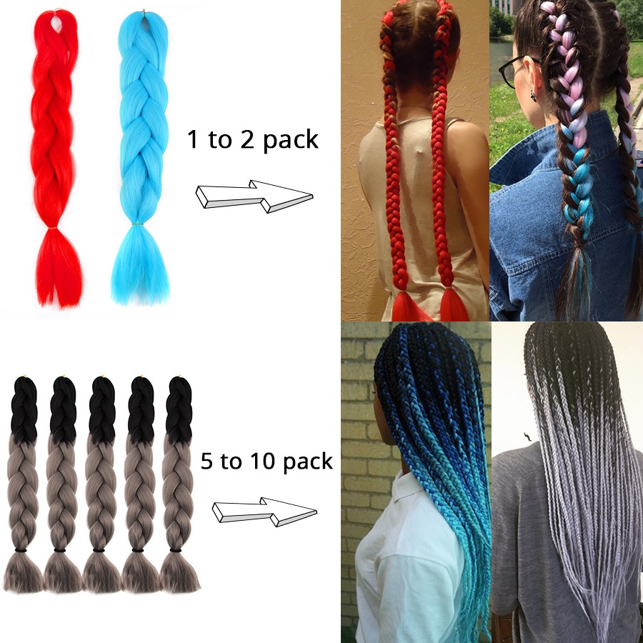 Synthetic Braiding Hair 24 Inch Jumbo Braid Ombre Jumbo Hair Extension for Women DIY Hair Braids