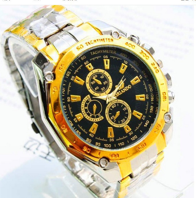 Fashion men's steel band Watch Orlando business men's alloy watch