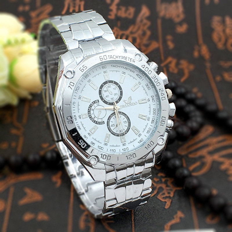 Fashion men's steel band Watch Orlando business men's alloy watch