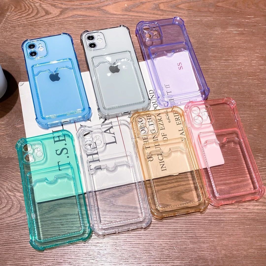 Phone Case For iPhone 11 12 13 Mini case For iphone 11 Pro X XS Max XR 7 8 Plus SE Case Cover Soft Silicone Wallet Card Holder