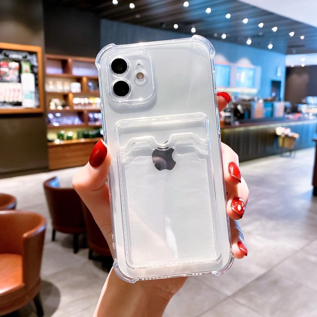 Phone Case For iPhone 11 12 13 Mini case For iphone 11 Pro X XS Max XR 7 8 Plus SE Case Cover Soft Silicone Wallet Card Holder