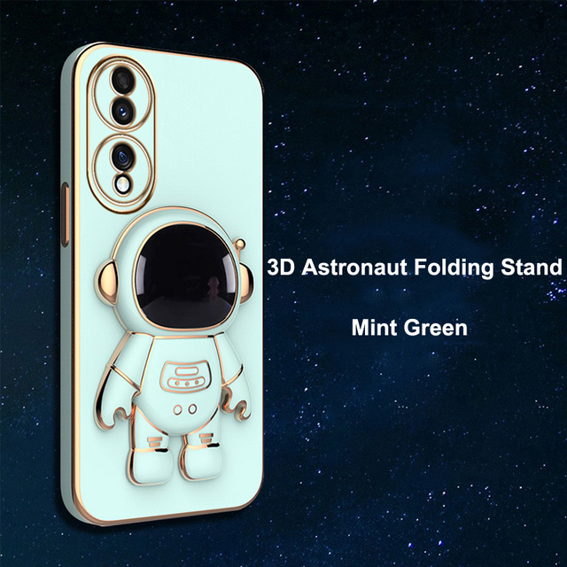 Space Holder Case for Iphone 11 12 13 14 Huawei P50 P40 P30 P20 Pro Lite Honor 70 X8 X9 X7 Nova 10 9 8 Enjoy 50 Cover Plated Astronaut Stand Shell